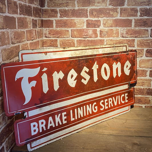 FIRESTONE BRAKE LINING ENAMEL SIGN #5746 image 1