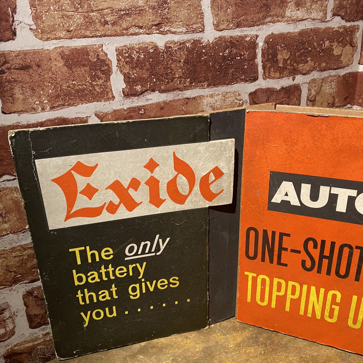 VINTAGE CARDBOARD SIGN - EXIDE    #4769 image 2