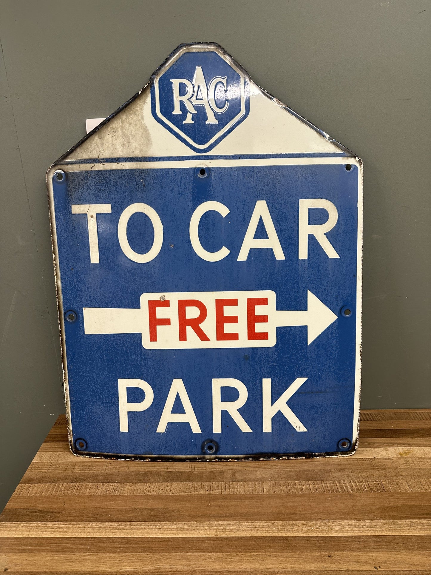 RAC CAR PARK ENAMEL SIGN #08548 image 0