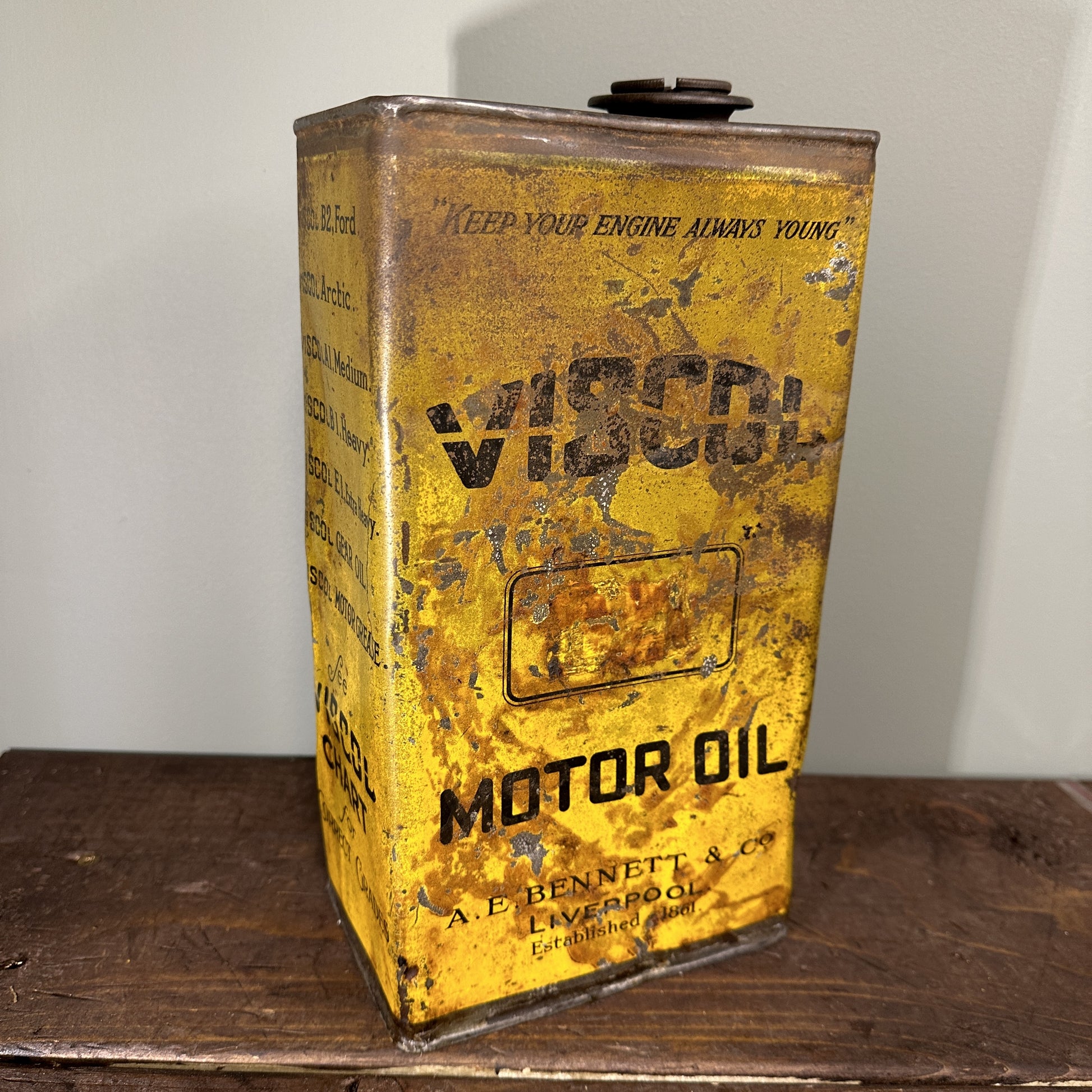 VISCOL MOTOR OIL CAN #08112 image 1