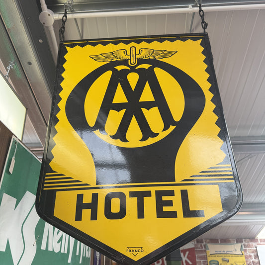 AA HOTEL DOUBLE SIDED ENAMEL SIGN #08610 image 0