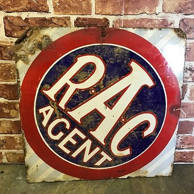 RAC AGENT VINTAGE ENAMEL SIGN 1726 image 1