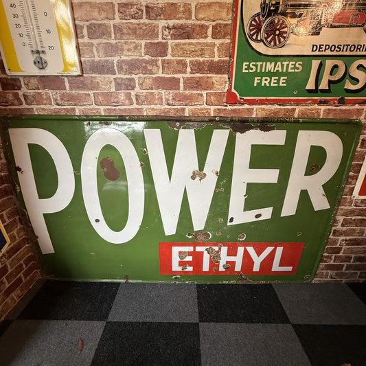 POWER ETHYL ENAMEL SIGN   #08476 image 0