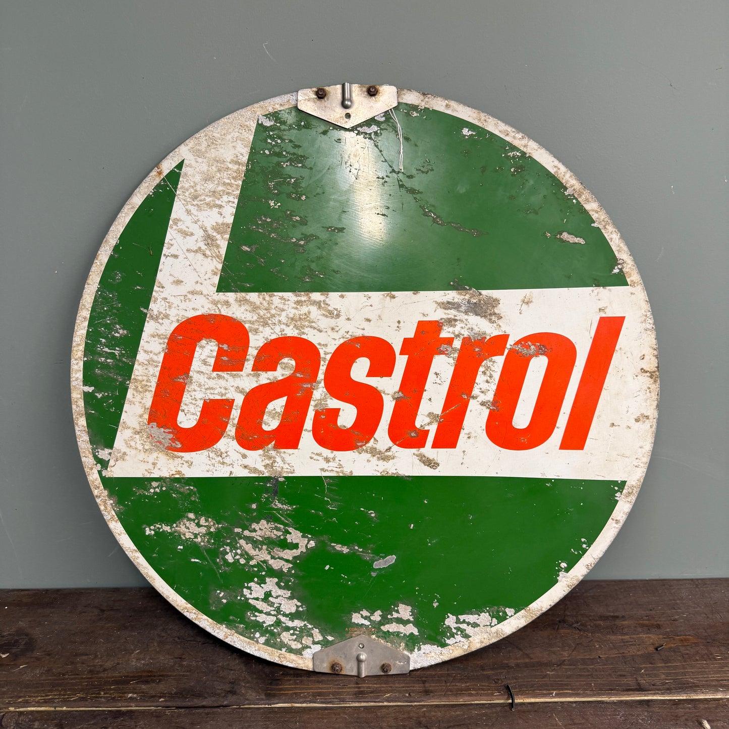CASTROL DOUBLE SIDED TIN SIGN - #9228