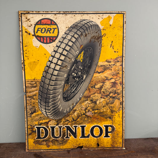 EARLY DUNLOP FORT TYRES TIN SIGN - #9226