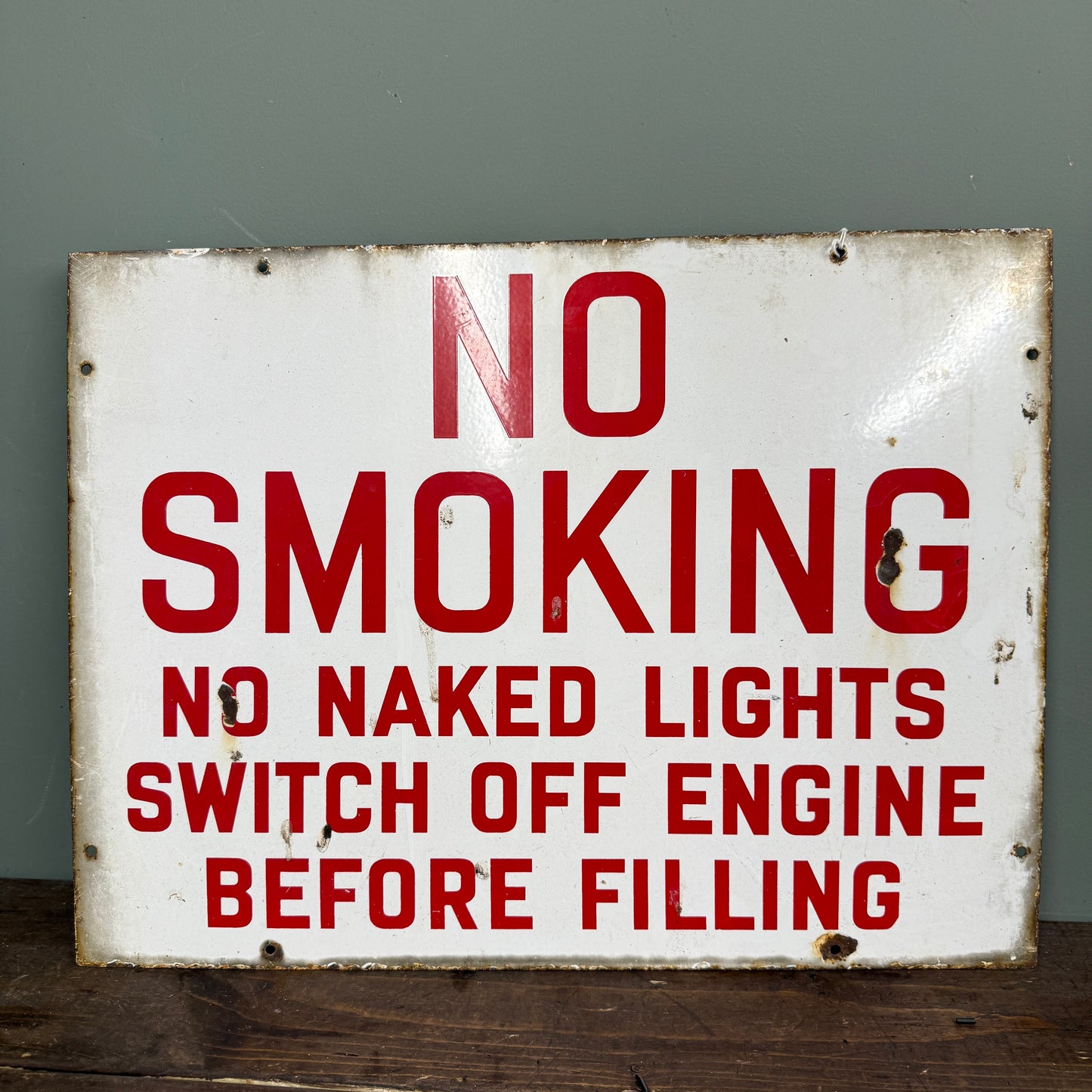 NO SMOKING ENAMEL SIGN - #9223