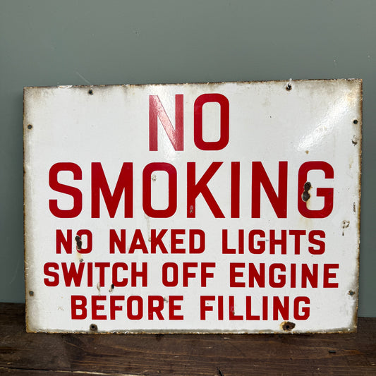 NO SMOKING ENAMEL SIGN - #9223