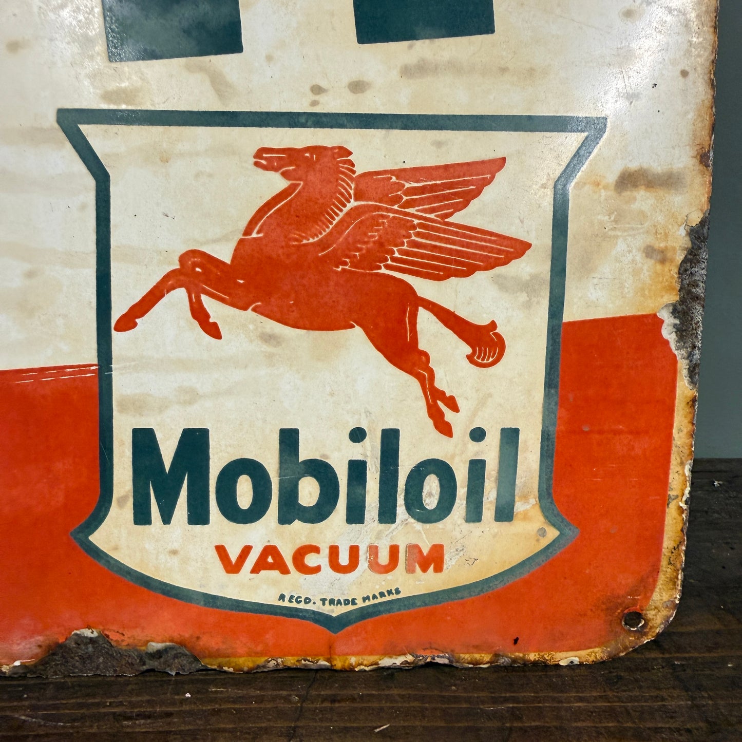 MOBIL OIL ENAMEL SIGN - #9221