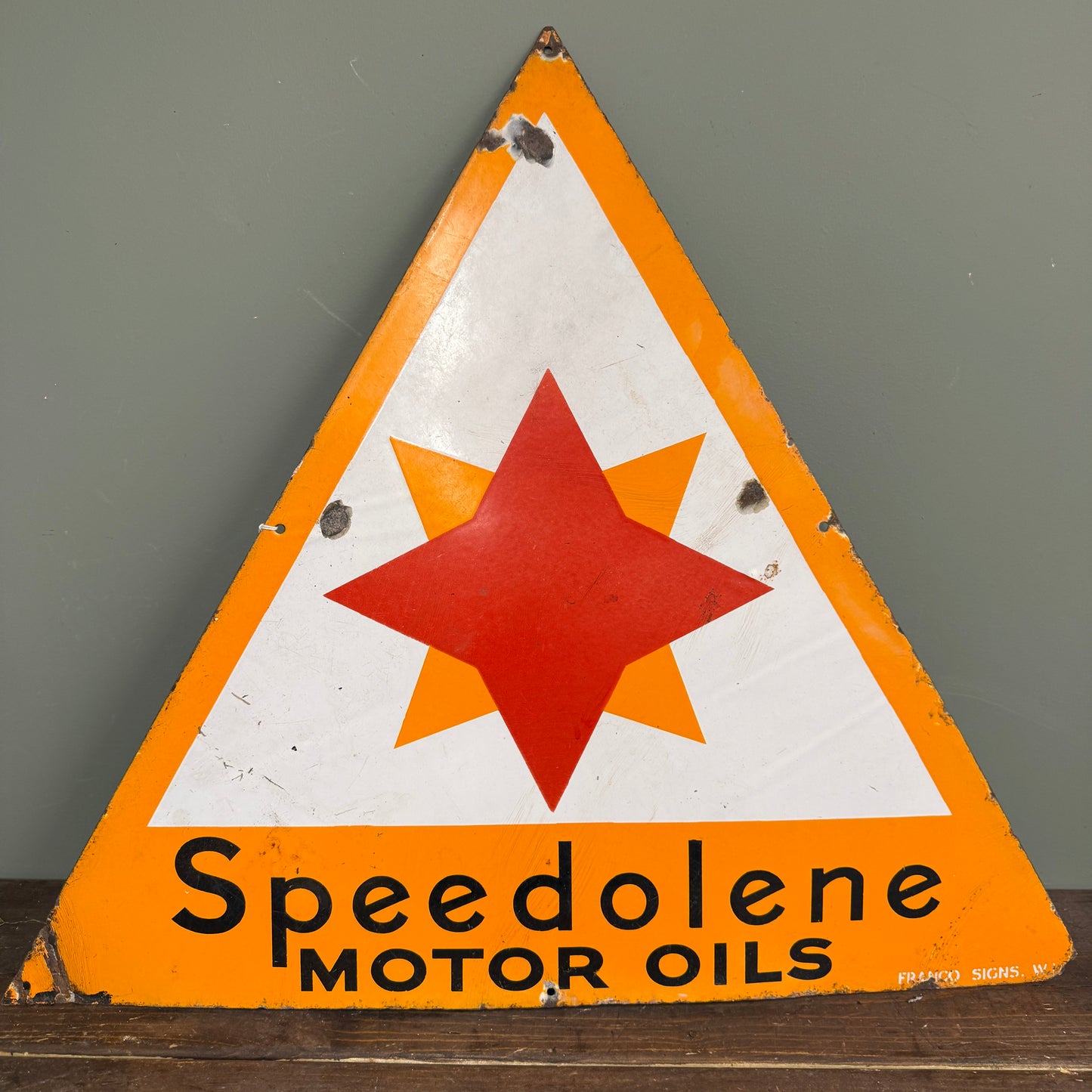 SPEEDOLENE MOTOR OIL ENAMEL SIGN - #9219