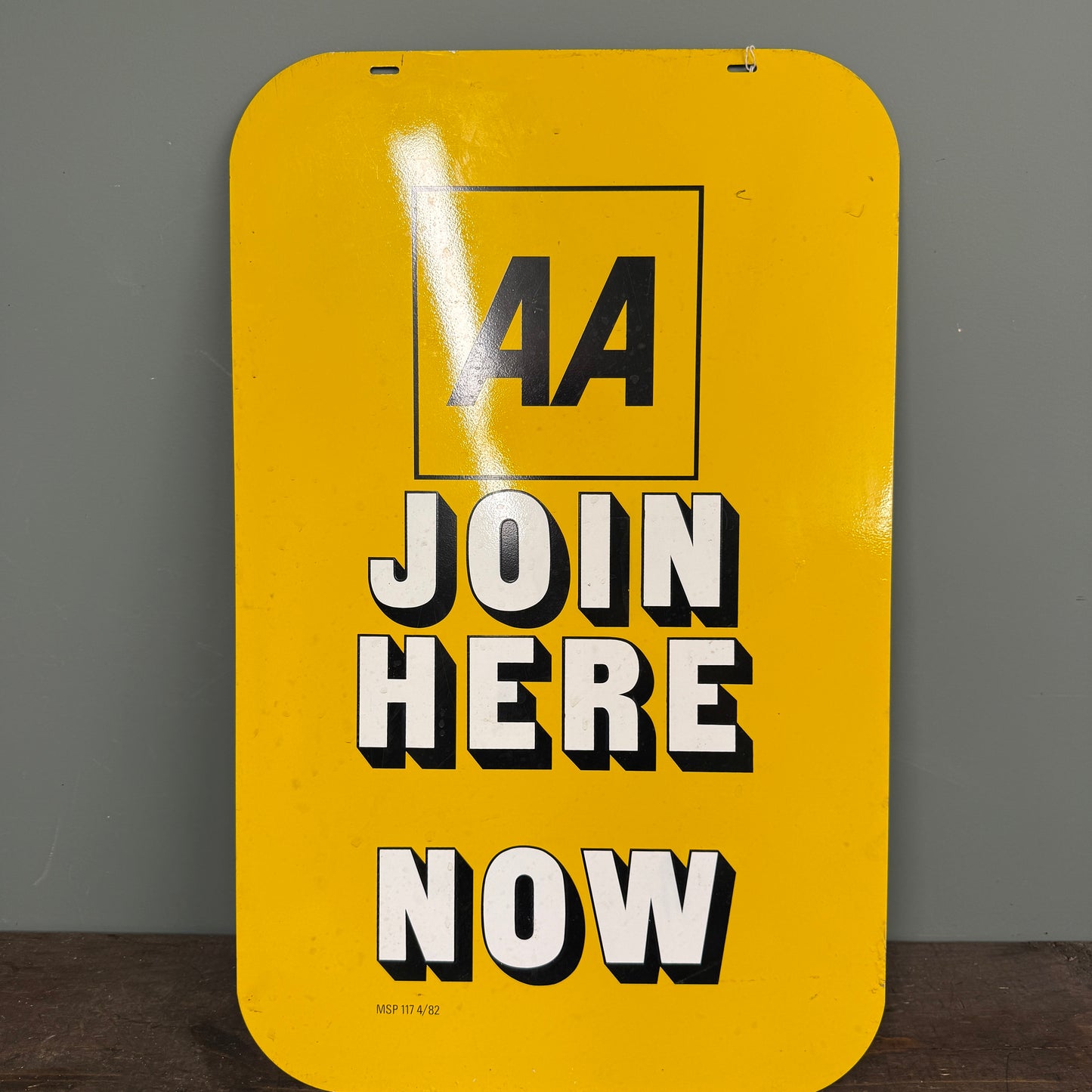 AA "JOIN HERE NOW" DOUBLE SIDED TIN SIGN - #9216