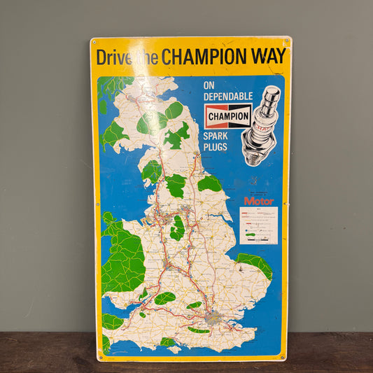 CHAMPION SPARK PLUGS TIN SIGN  - #9210