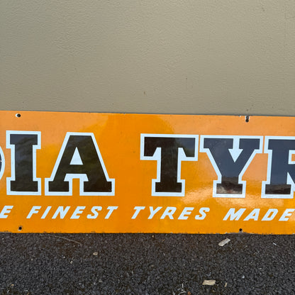 INDIA TYRES ENAMEL SIGN - #9232