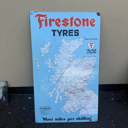 FIRESTONE TYRES MAP ENAMEL SIGN - #9231