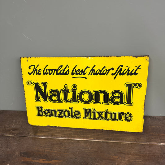 NATIONAL BENZOLE DOUBLE SIDED ENAMEL SIGN - #9021