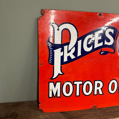 PRICES MOTOR OILS ENAMEL SIGN - #9019