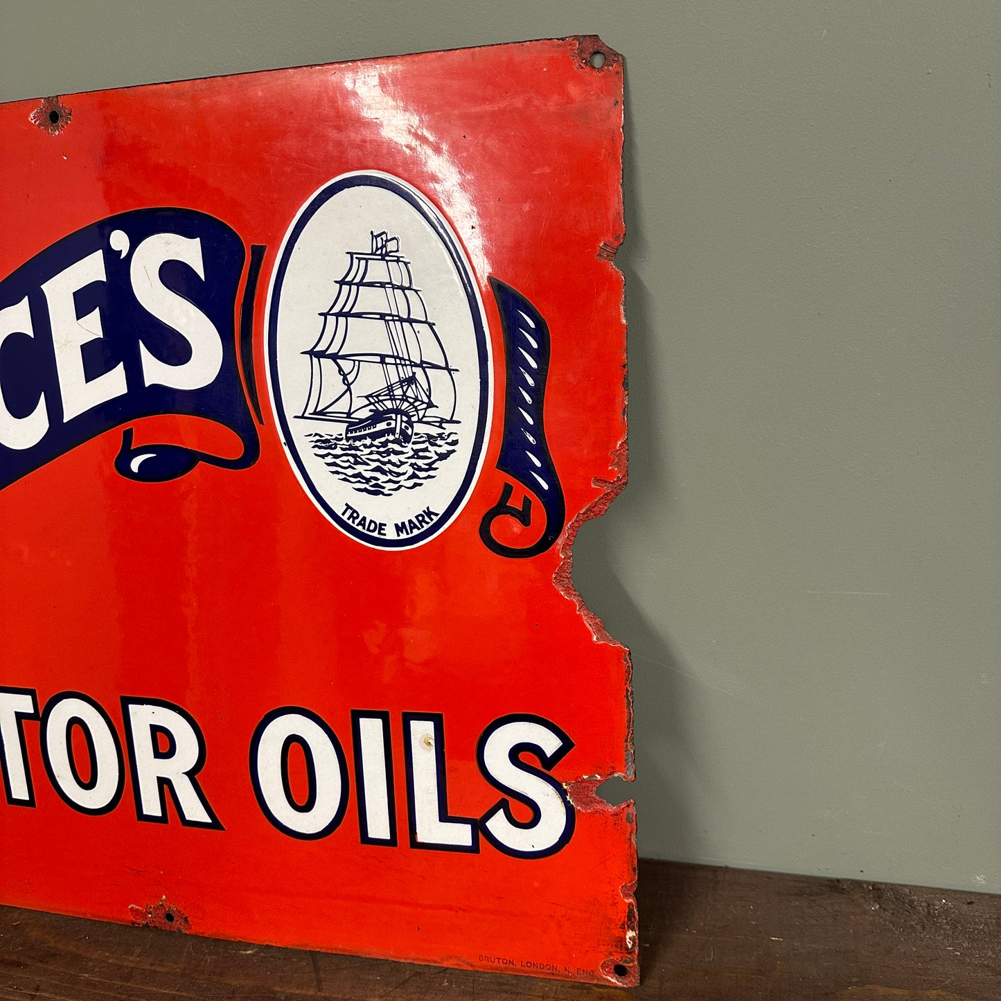 PRICES MOTOR OILS ENAMEL SIGN - #9019