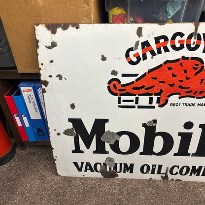 GARGOYLE MOBILOIL ENAMEL SIGN - #9014
