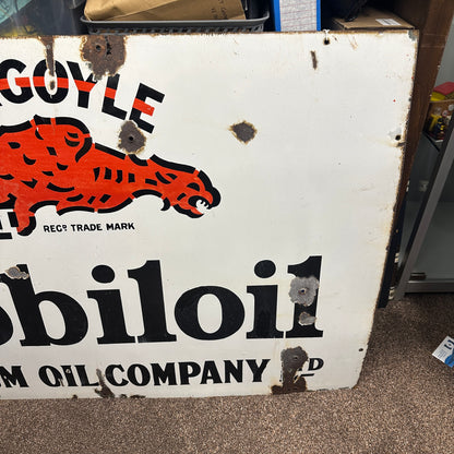 GARGOYLE MOBILOIL ENAMEL SIGN - #9014