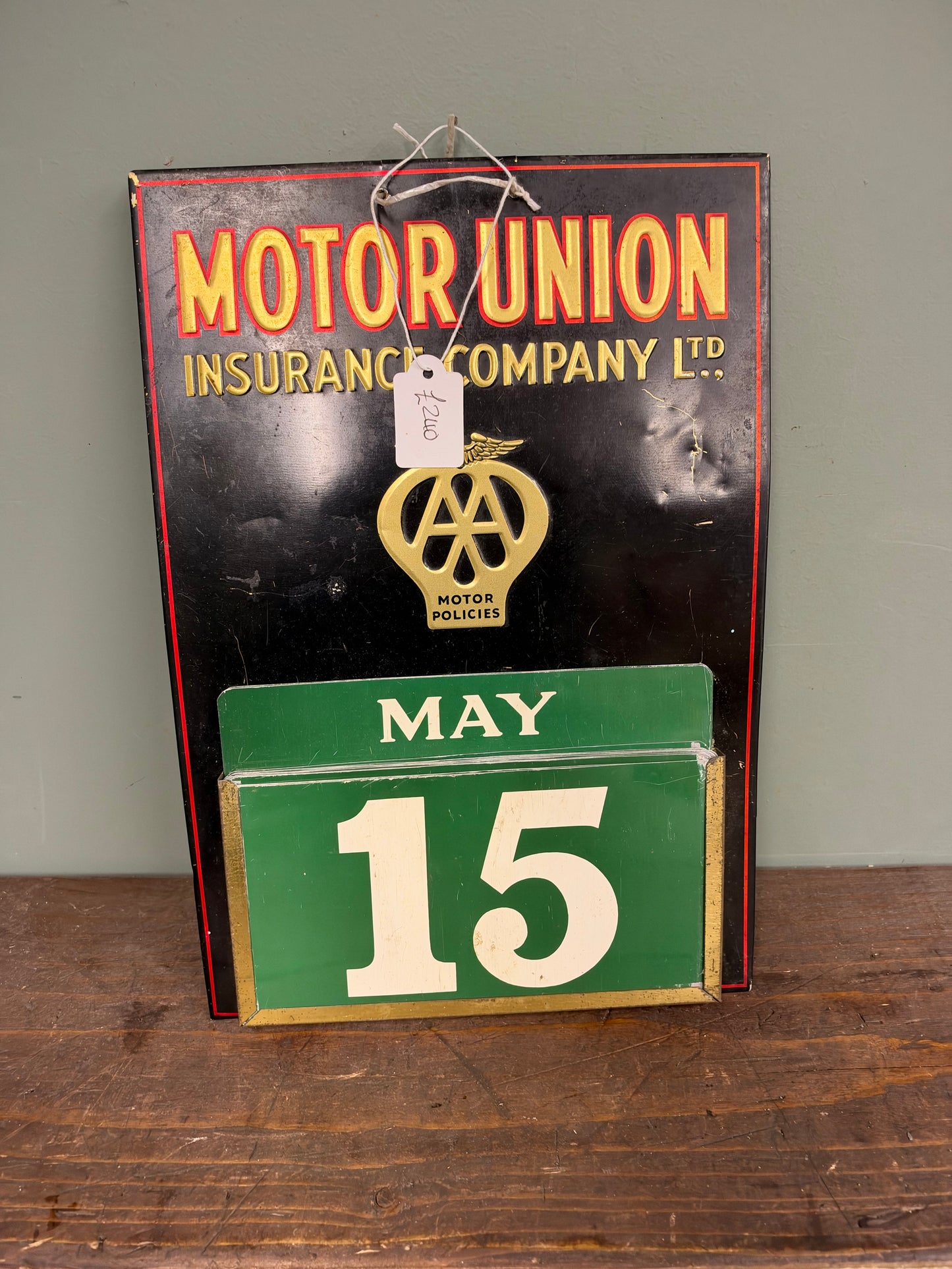 MOTOR UNION HARDBOARD SIGN  #9345