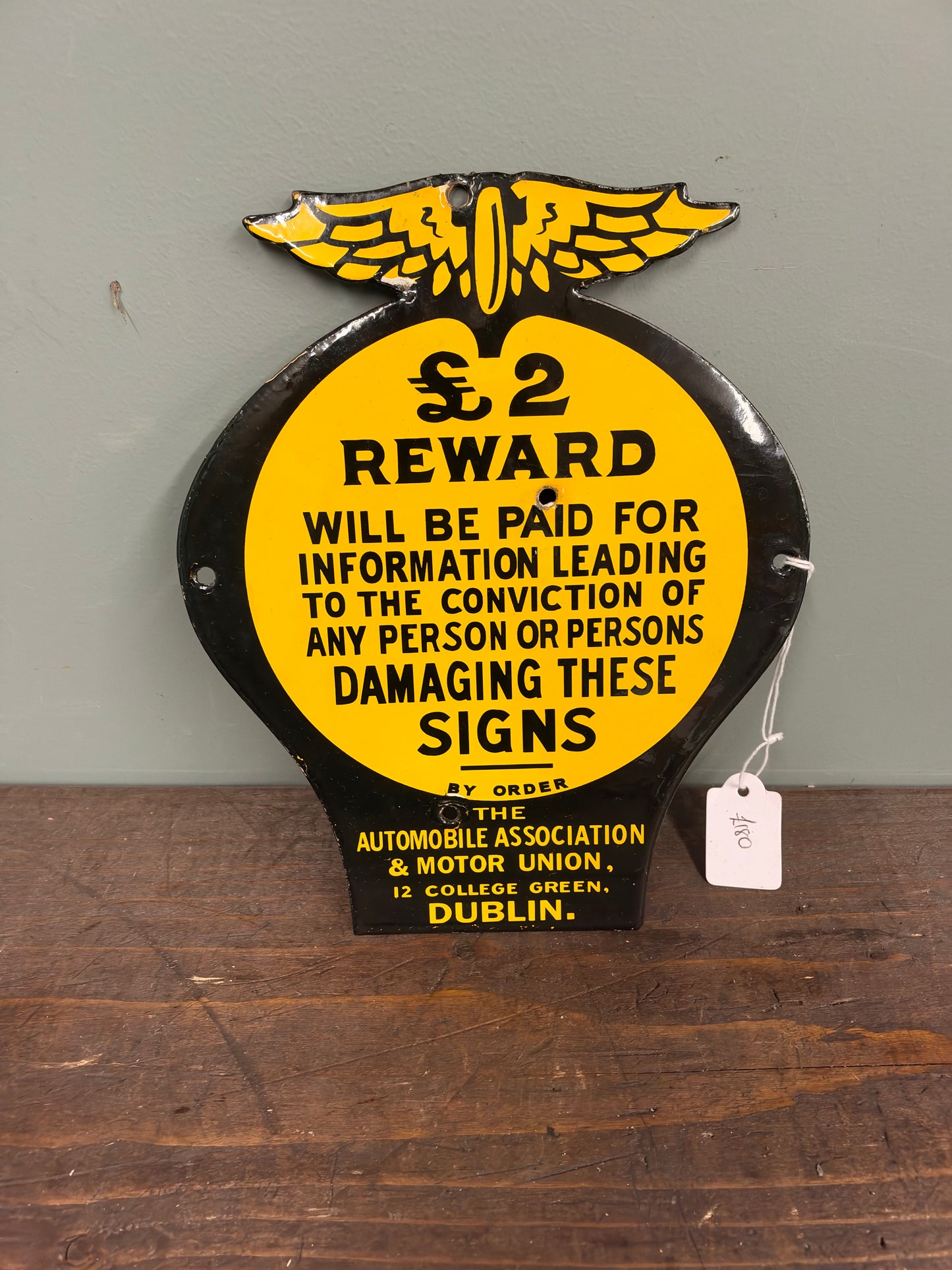 AA ENAMEL SIGN  #9352