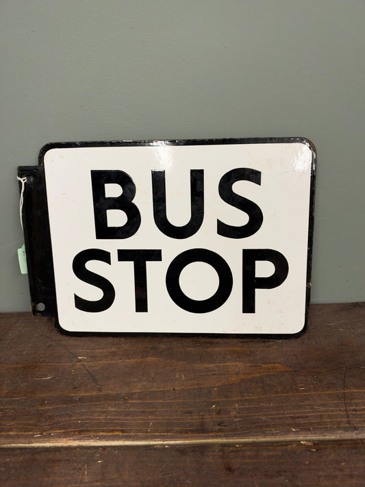 BUS STOP ENAMEL SIGN #9375