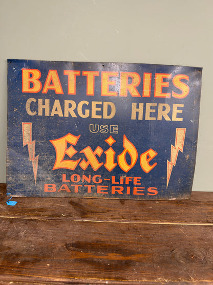 EXIDE TIN SIGN #9382