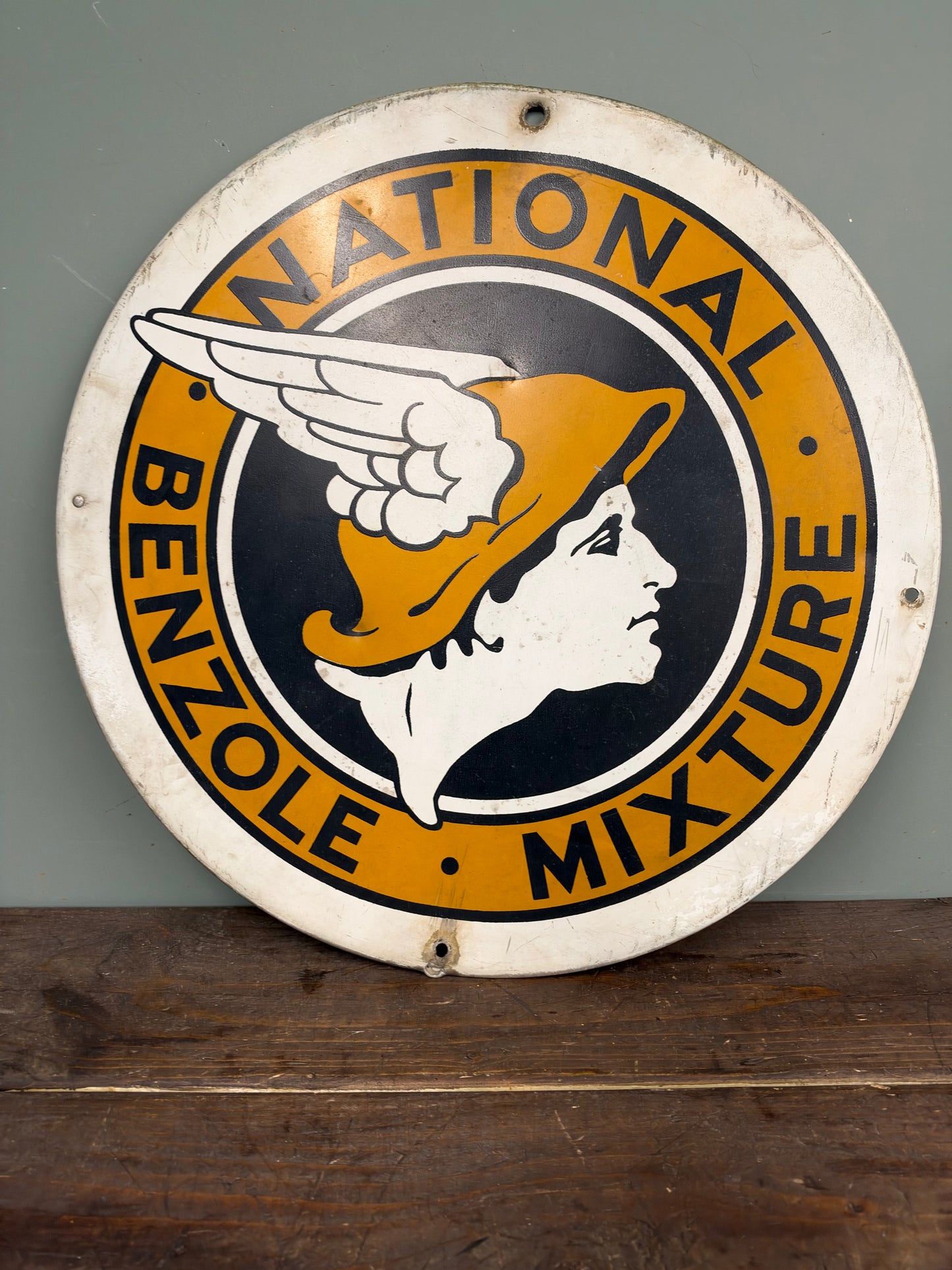 NATIONAL BENZOLE TIN SIGN #9396