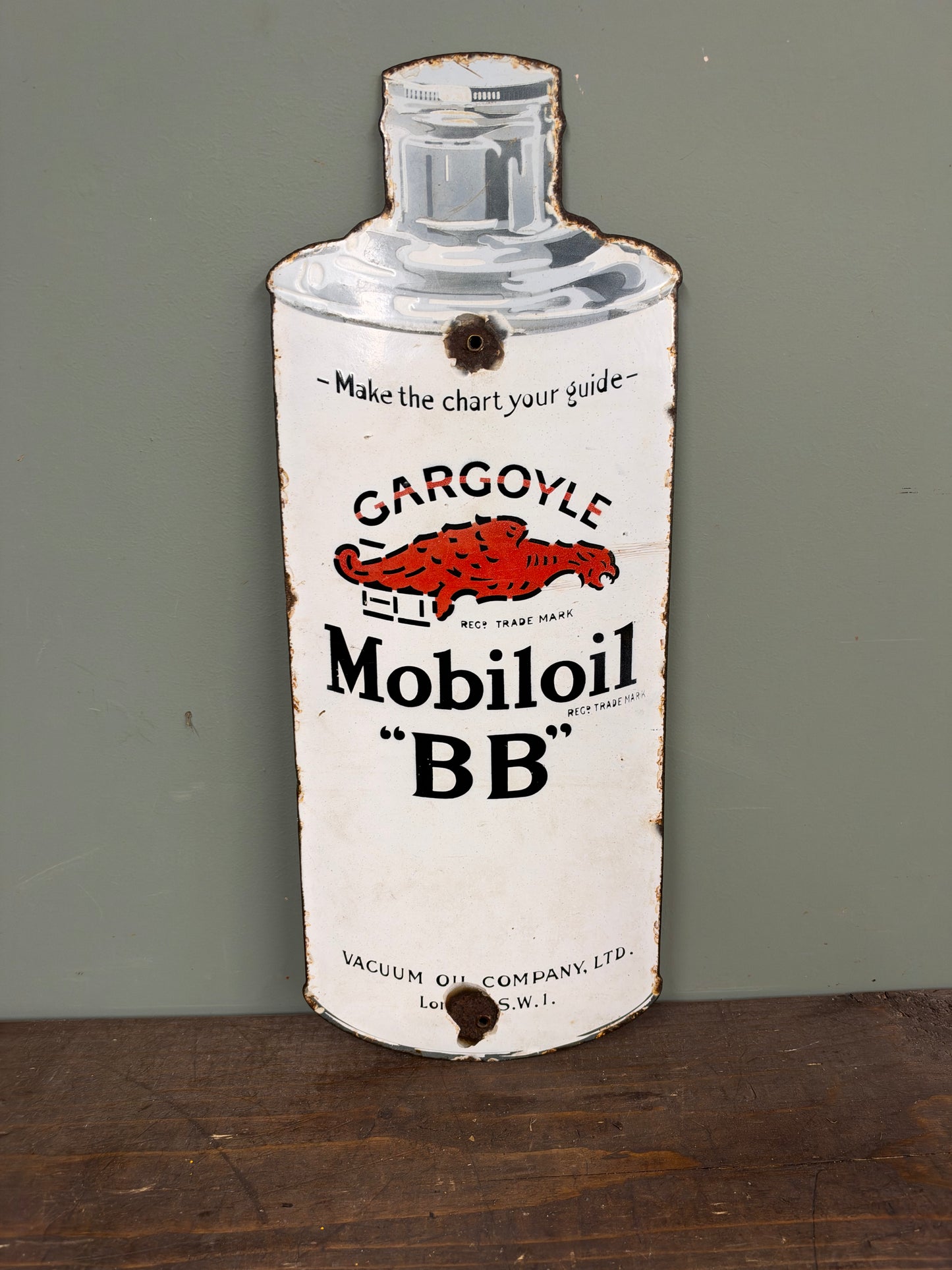 MOBILOIL ENAMEL SIGN #9398
