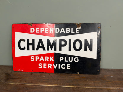 CHAMPION ENAMEL SIGN #9407