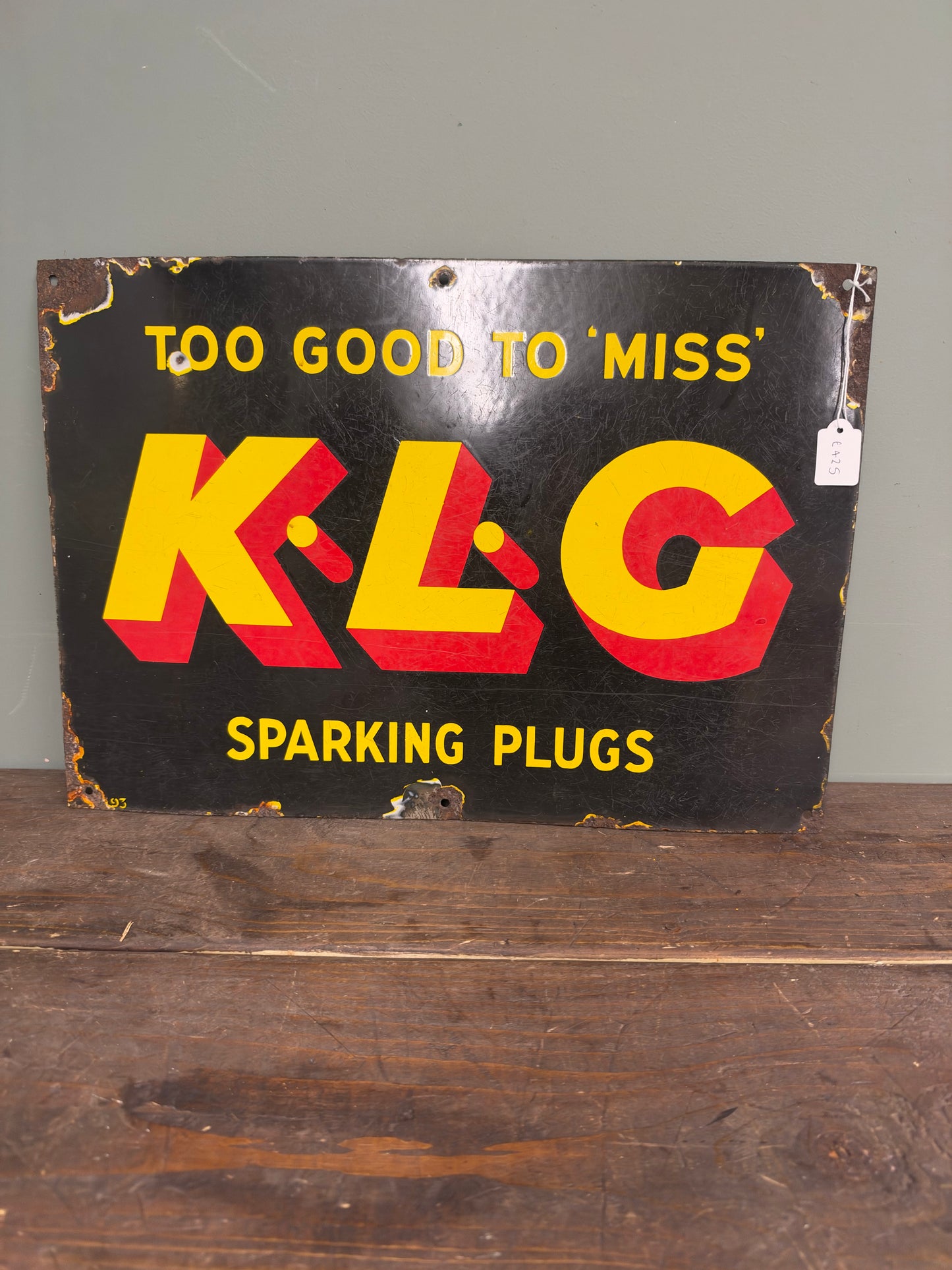 KLG ENAMEL SIGN #9414