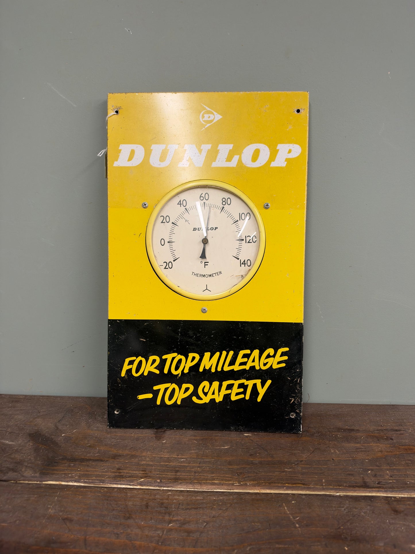 DUNLOP THERMOMETER TIN SIGN #9443