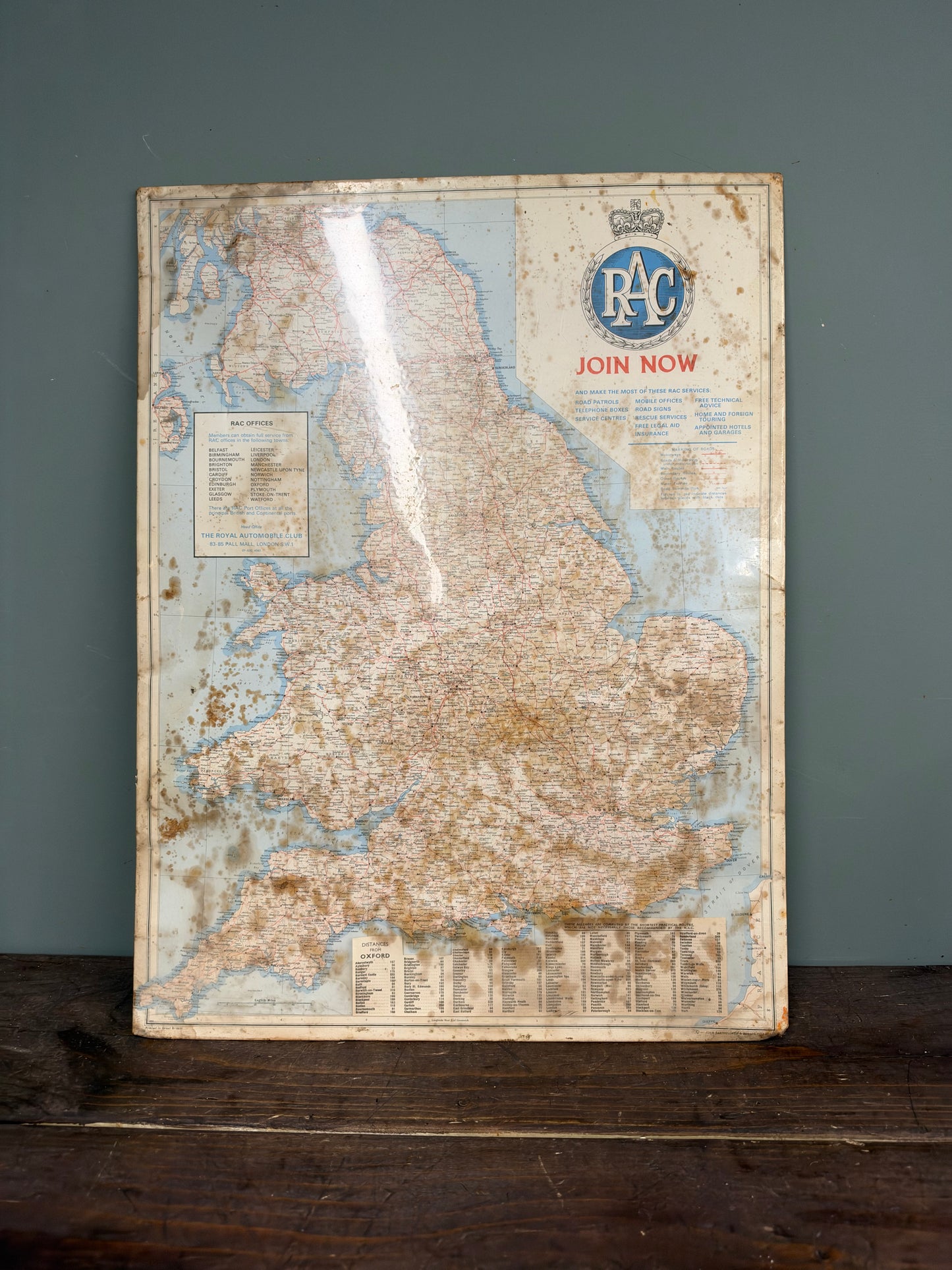RAC MAP HARDBOARD SIGN #9470
