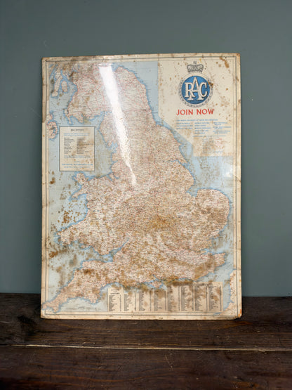 RAC MAP HARDBOARD SIGN #9470