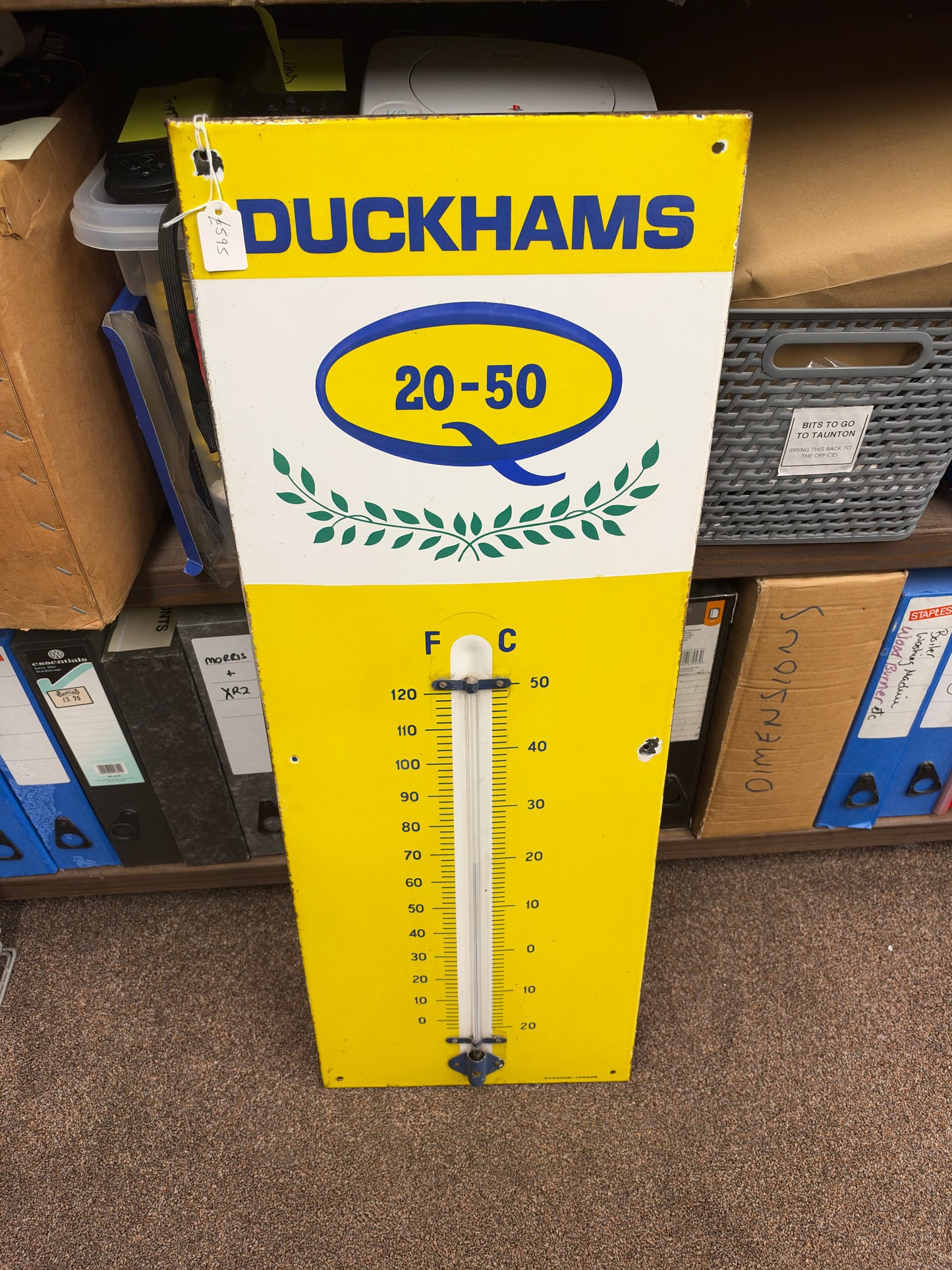 DUCKHAMS THERMOMETER ENAMEL SIGN #9471
