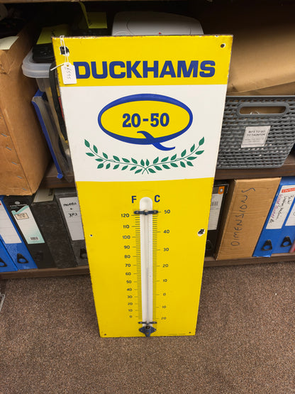 DUCKHAMS THERMOMETER ENAMEL SIGN #9471