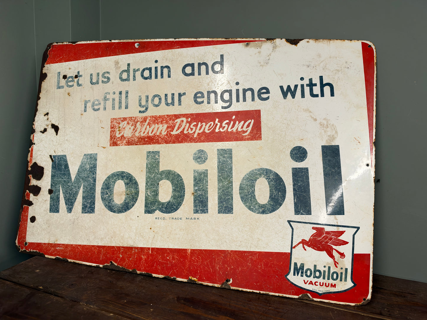 MOBILOIL ENAMEL SIGN #9480