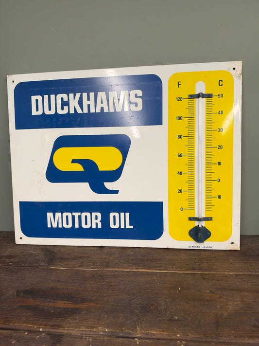 DUCKHAMS THERMOMETER ENAMEL SIGN #9499