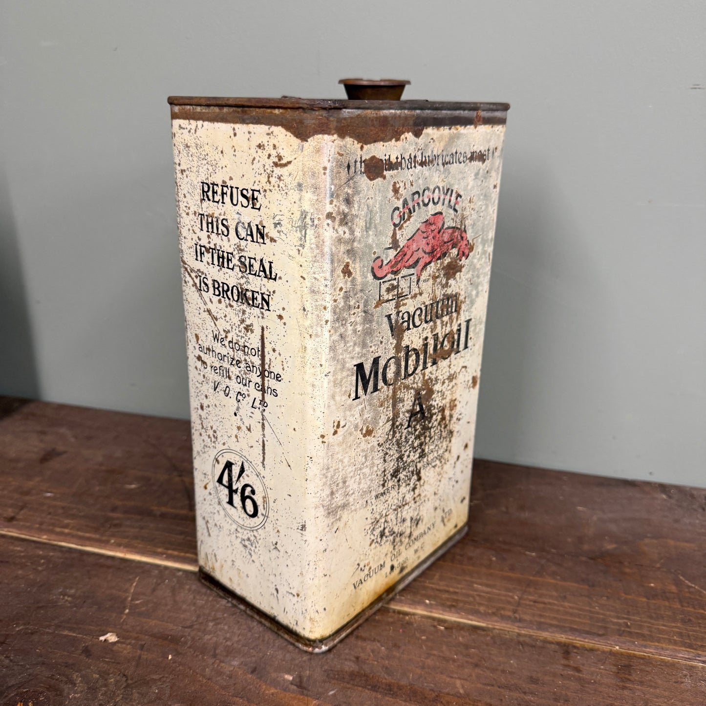GARGOYLE MOBILOIL A  MOTOR OIL CAN - #9131