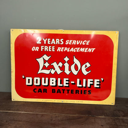 EXIDE DOUBLE LIFE TIN SIGN - #9147