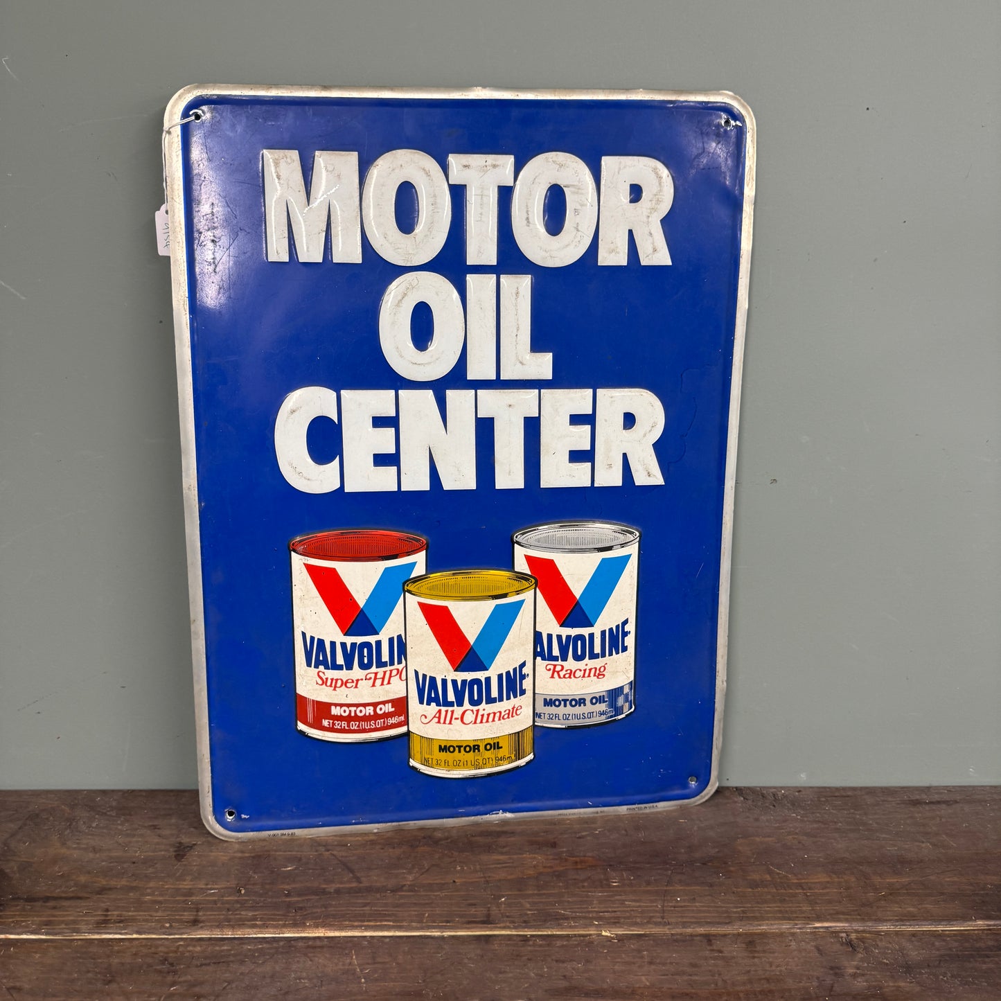 MOTOR OIL  CENTER TIN SIGN - #9154