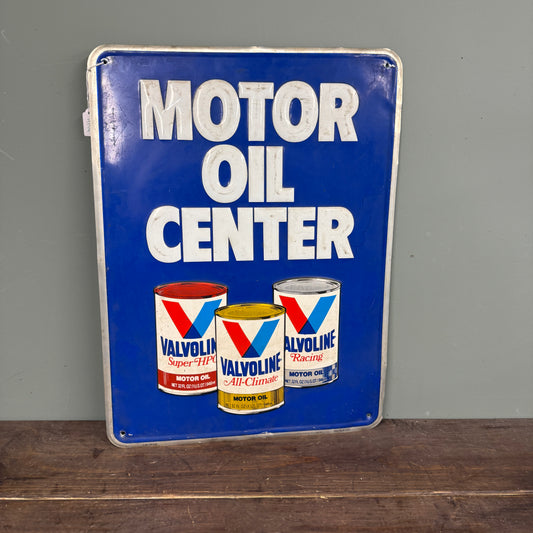 MOTOR OIL  CENTER TIN SIGN - #9154