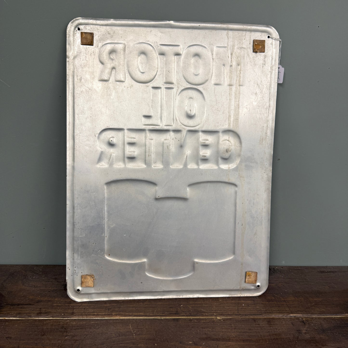 MOTOR OIL  CENTER TIN SIGN - #9154