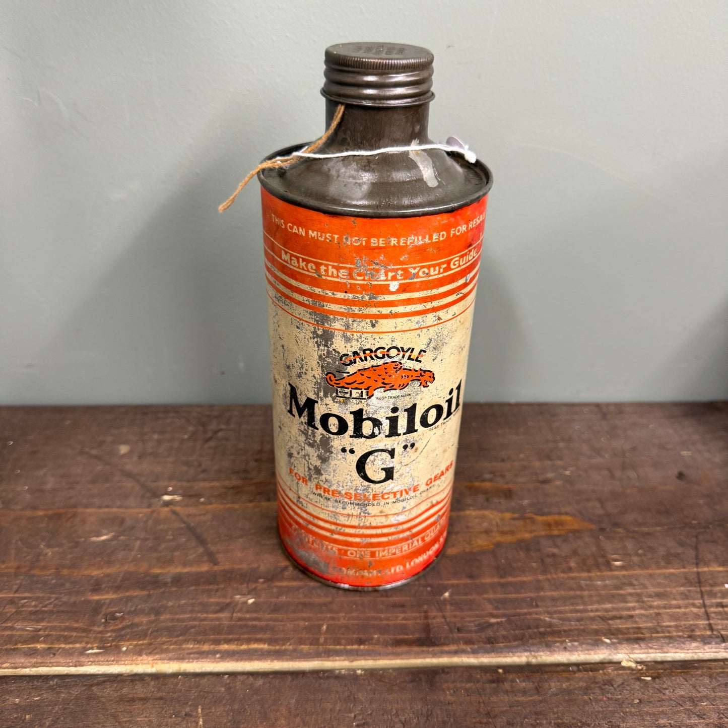 MOBILOIL OIL G QUART OIL CAN - #9173