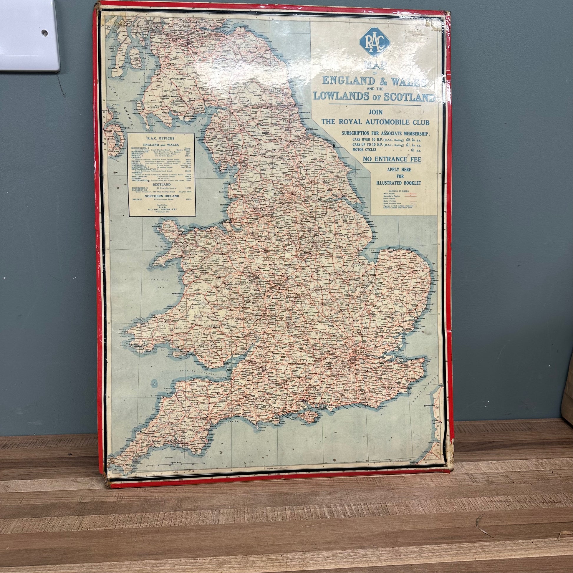 RAC ROAD MAP TIN SIGN #08524 image 0