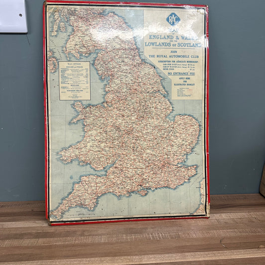 RAC ROAD MAP TIN SIGN #08524 image 0