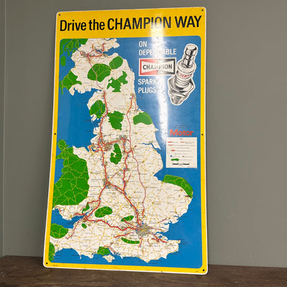 CHAMPION MAP TIN SIGN #08675 image 0