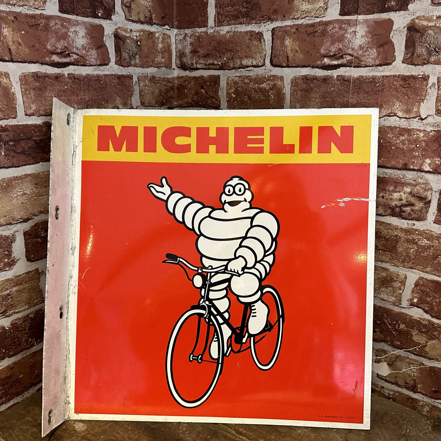 MICHELIN RED BICYCLE SIGN #6324 image 1