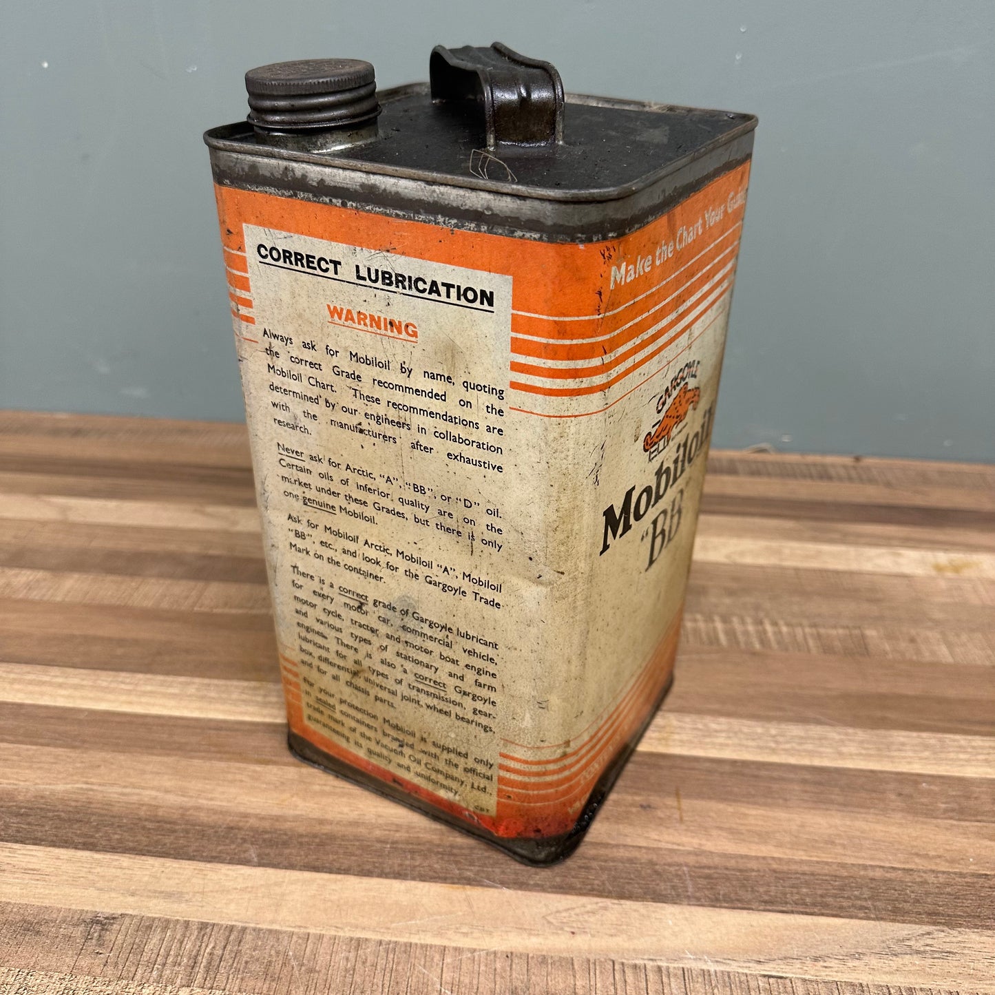 MOBILOIL "BB" OIL CAN   #08452 image 1