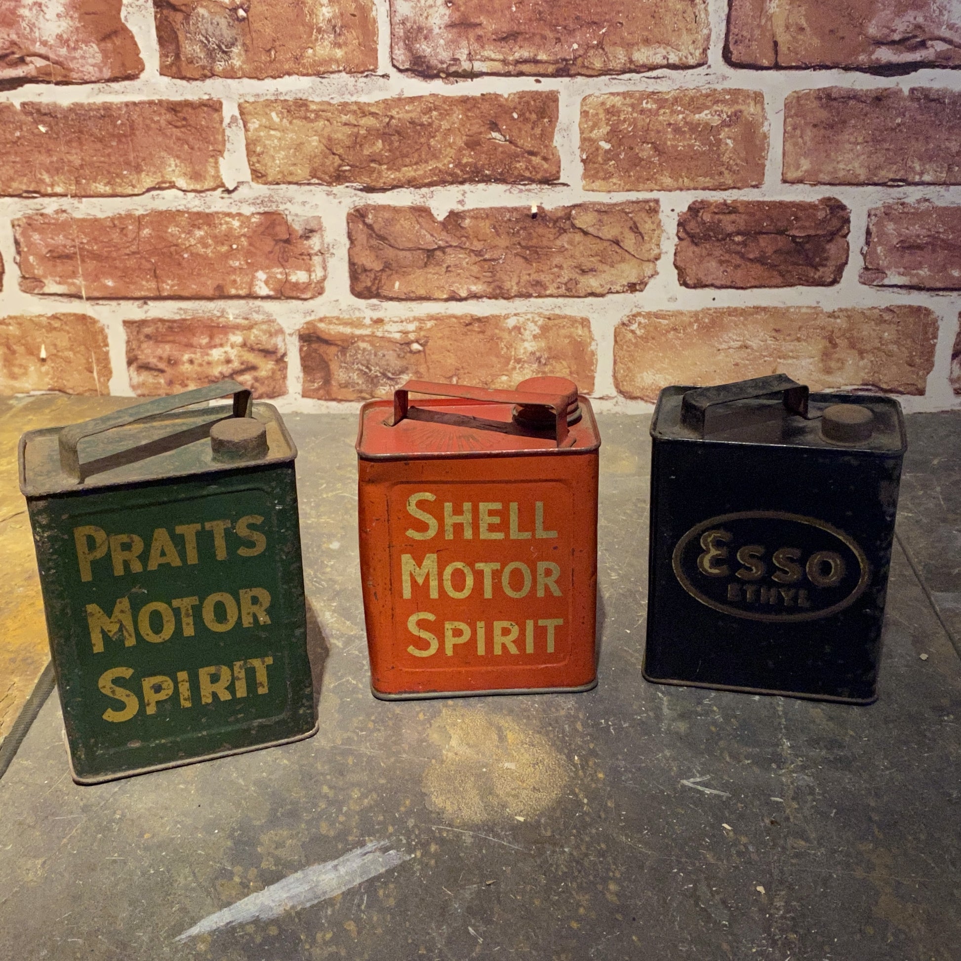 VINTAGE PETROL CANS - SELECTION OF 3 PEDAL CAR PETROL CANS #5092 image 0