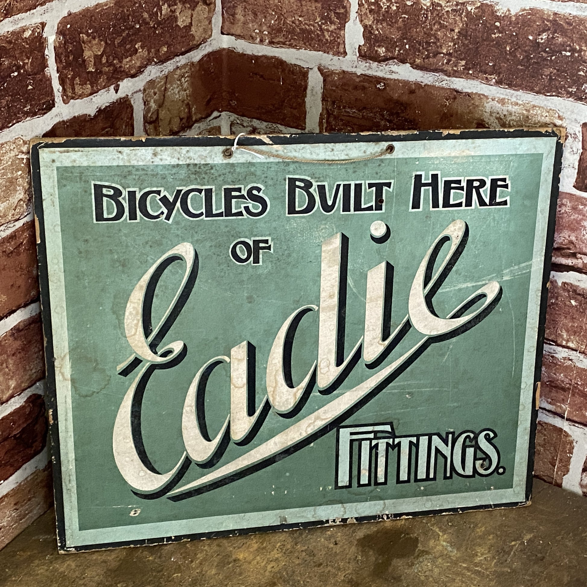 VINTAGE CARDBOARD SIGN -EADIE FITTINGS BICYCLE SIGN #4831 image 0